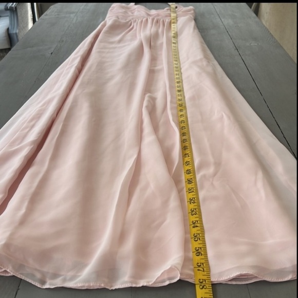 Alfred Angelo Ballerina Pink Style 7372L Draped Empire Long Bridesmaid Dress - Picture 11 of 12